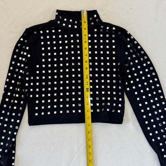 NWT Forever 21 Women's Rhinestone Cropped Sweater Top S - Picture 9 of 11